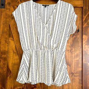 Pleated V Neck Blouse